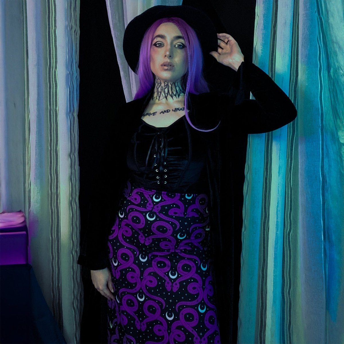 Too Fast | Purple Snake Moon Magick Maxi Skirt