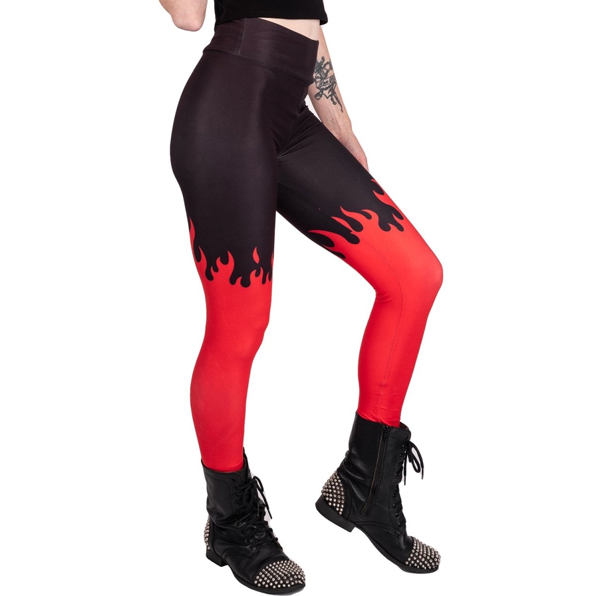 Too Fast | Red Hot Fire High Waist Leggings