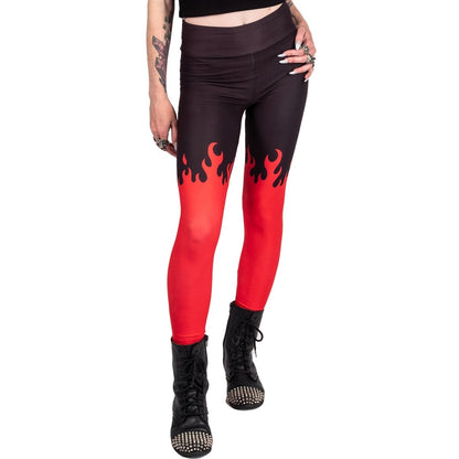 Too Fast | Red Hot Fire High Waist Leggings