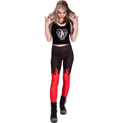 Too Fast | Red Hot Fire High Waist Leggings