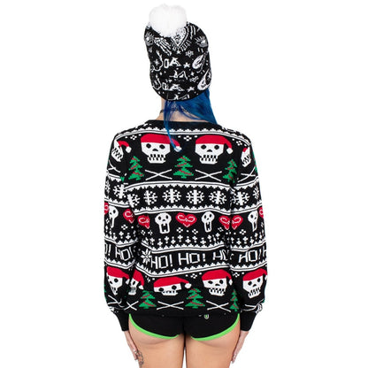 Too Fast | Santa Skulls Ho Ho Ho Knit Christmas Sweater