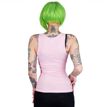 Too Fast | Skeleton Corset Pink Racerback Tank Top