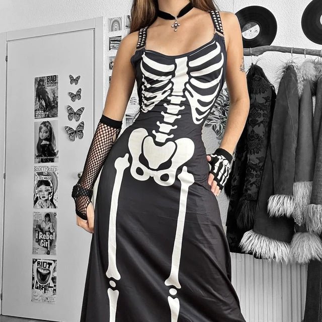 Too Fast | Skeleton Magick Maxi Dress