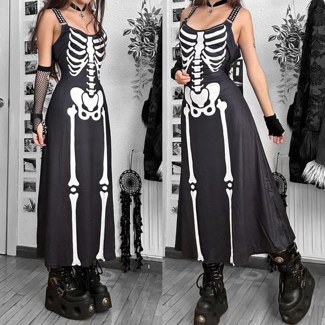 Too Fast | Skeleton Magick Maxi Dress