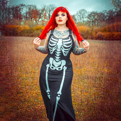 Too Fast | Skeleton Magick Maxi Dress