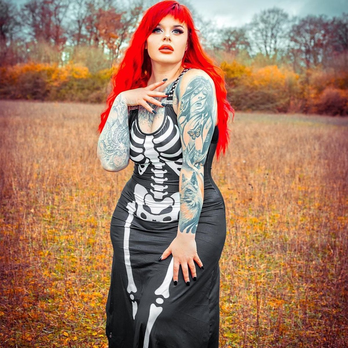 Too Fast | Skeleton Magick Maxi Dress