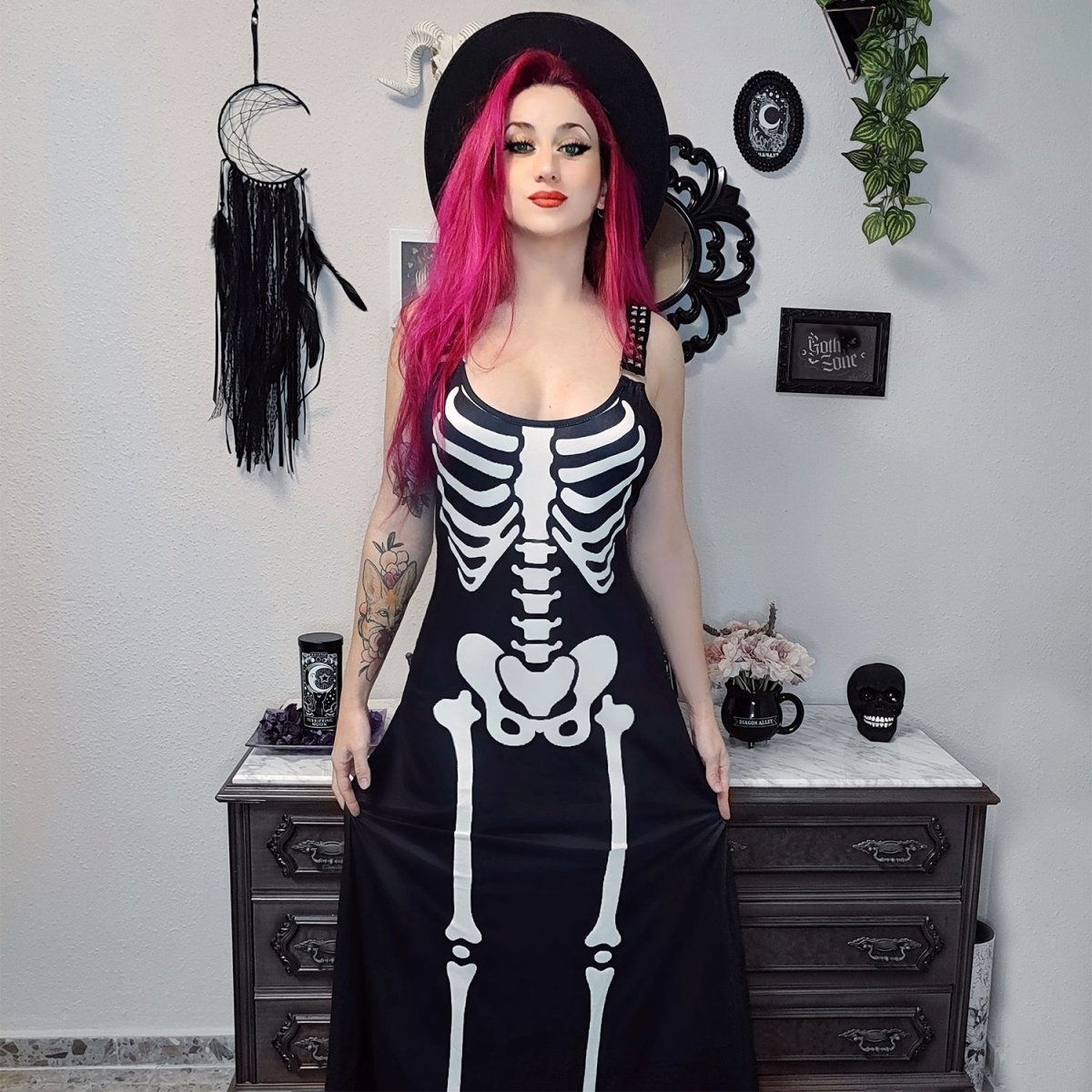 Too Fast | Skeleton Magick Maxi Dress