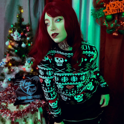 Too Fast | Skulls Ho Ho Ho Knit Christmas Sweater