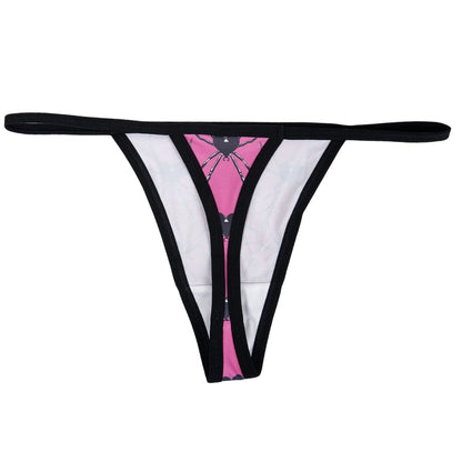 Too Fast | Spider Hearts Pink Thong And Bra Set