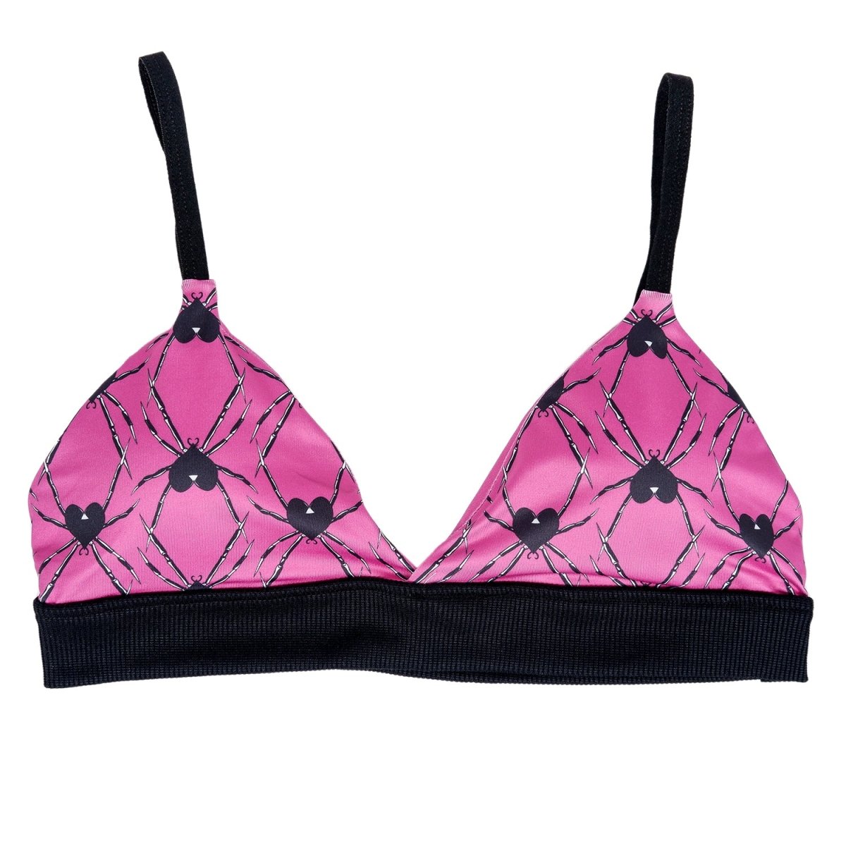 Too Fast | Spider Hearts Pink Thong And Bra Set