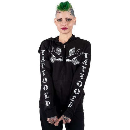 Too Fast | Traditional Tattoo Tattooed Zip Up Hoodie Hooded Sweatshirt