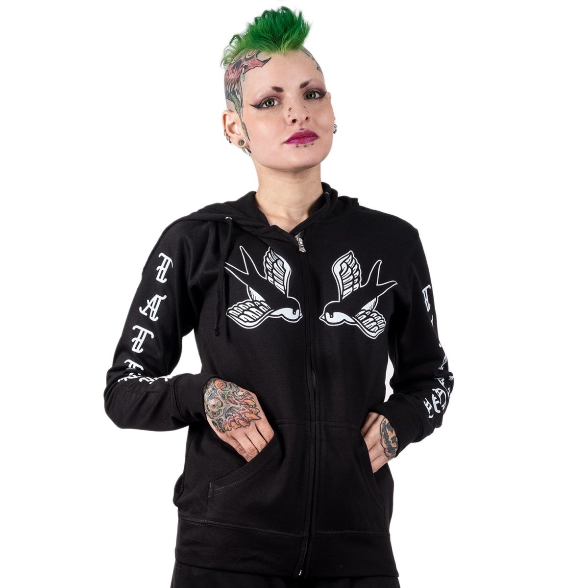 Too Fast | Traditional Tattoo Tattooed Zip Up Hoodie Hooded Sweatshirt