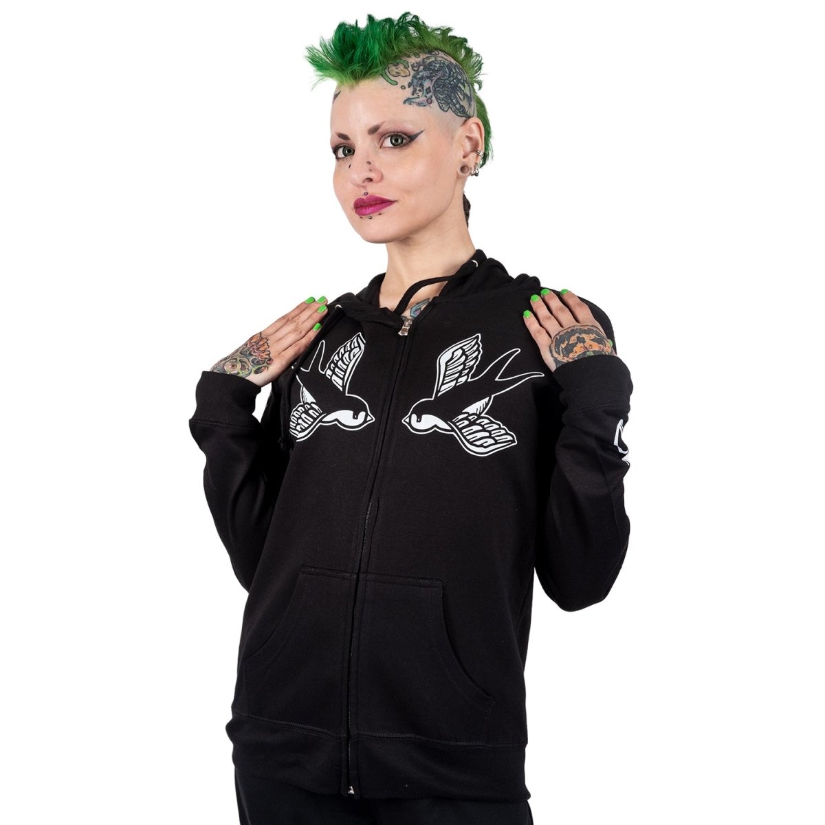 Too Fast | Traditional Tattoo Tattooed Zip Up Hoodie Hooded Sweatshirt