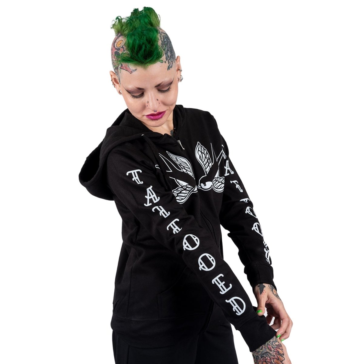 Too Fast | Traditional Tattoo Tattooed Zip Up Hoodie Hooded Sweatshirt