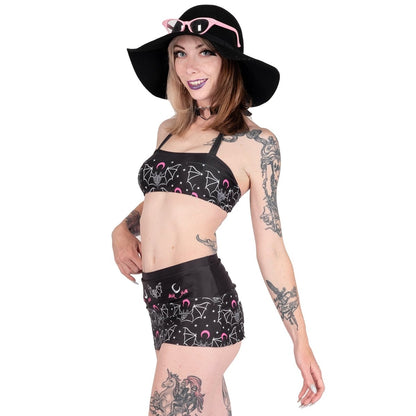 Too Fast | Two Headed Mystical Bat Retro Skirted Bikini