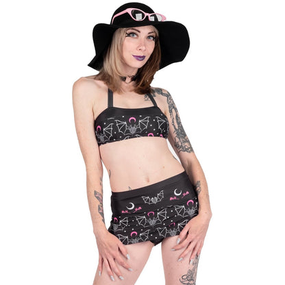 Too Fast | Two Headed Mystical Bat Retro Skirted Bikini