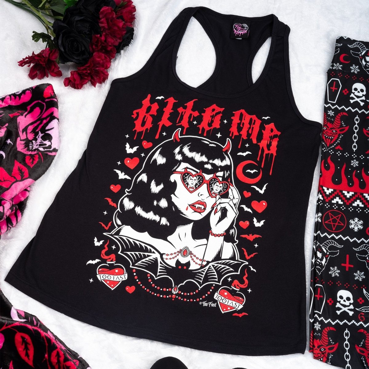 Too Fast | Vampira Bite Me Racerback Tank Top