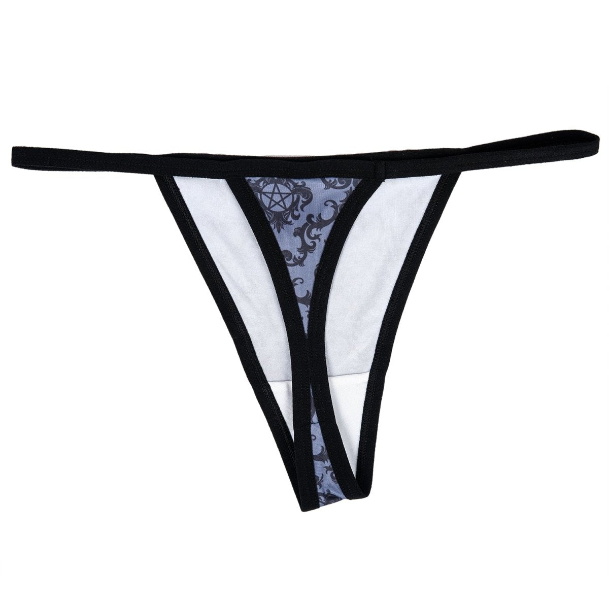 Too Fast | Victorian Damask Print Thong And Bra Set