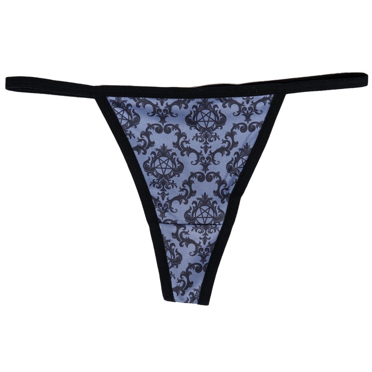 Too Fast | Victorian Damask Print Thong And Bra Set