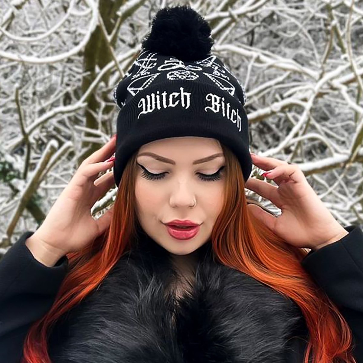 Too Fast | Witch Bitch Pom Pom Knit Beanie