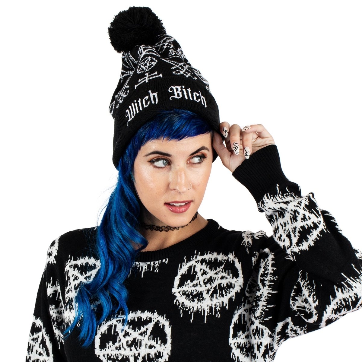 Too Fast | Witch Bitch Pom Pom Knit Beanie