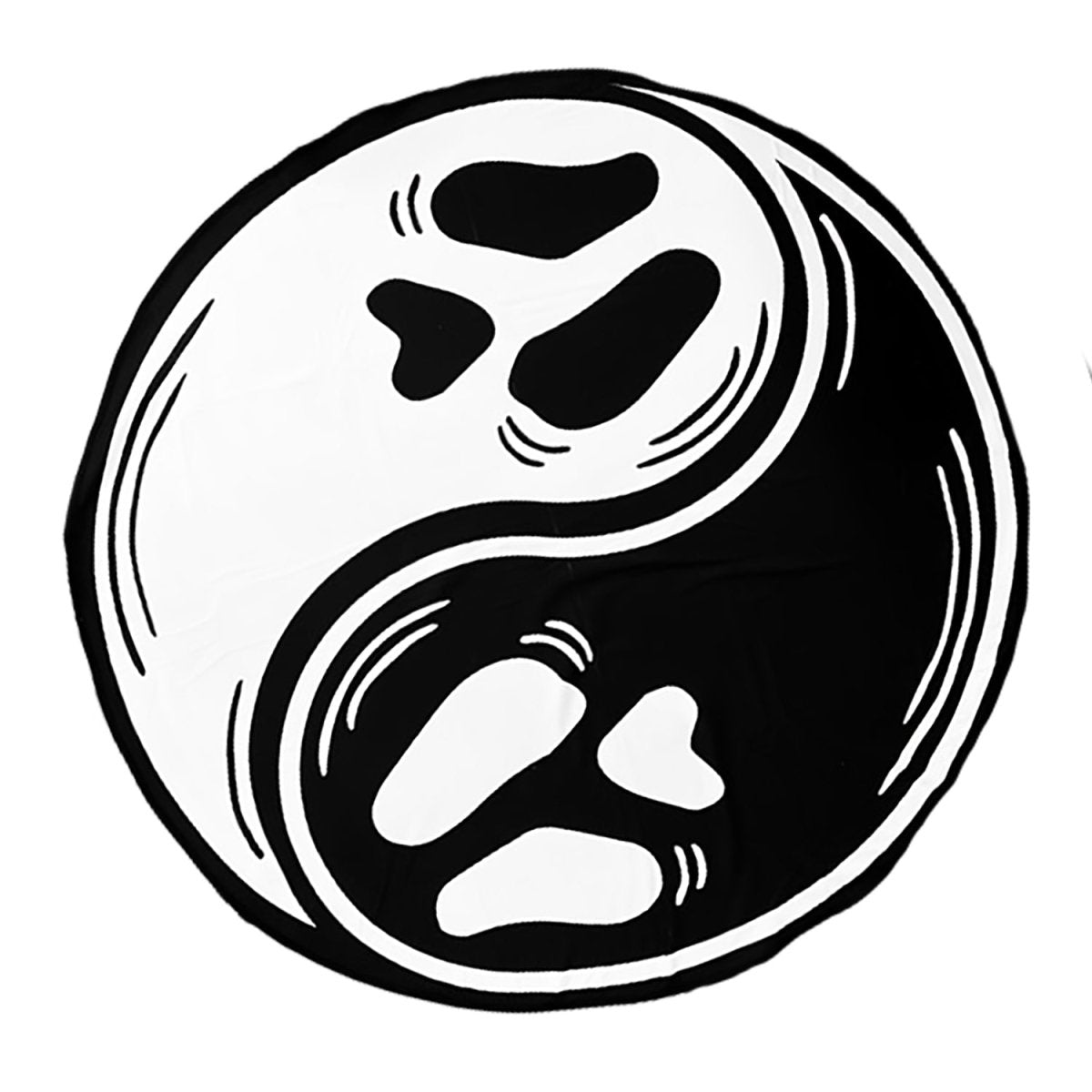 Too Fast | Yin Yang Ghost Round Shaped Beach Towel