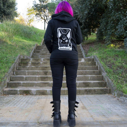 Too Fast | Zip Hoodie | Witchy Black Cat Tarot Card