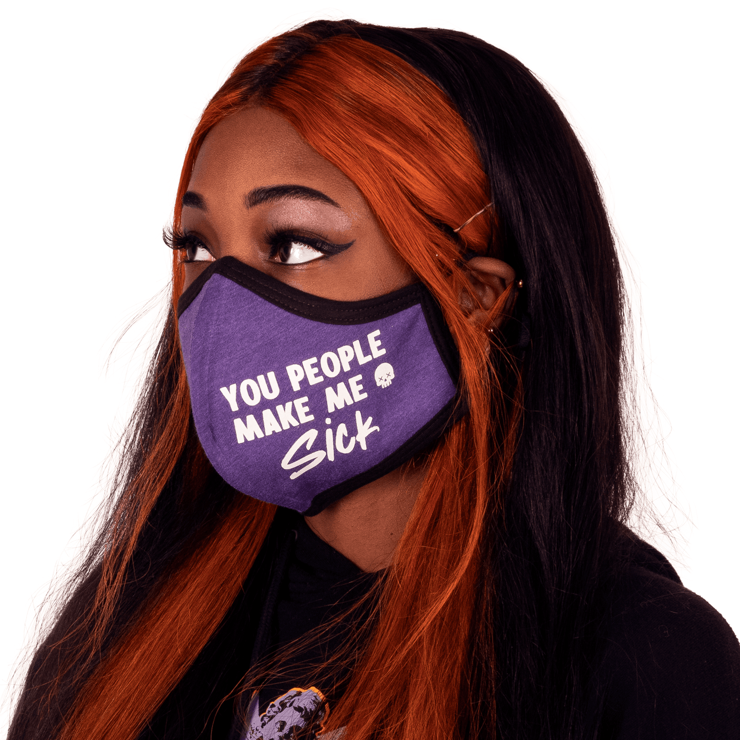 Too Fast | Cloth Face Mask Purple Black | People Make Me Sick