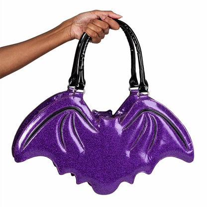 Too Fast | Handbag | Purple Glitter Bat Purse