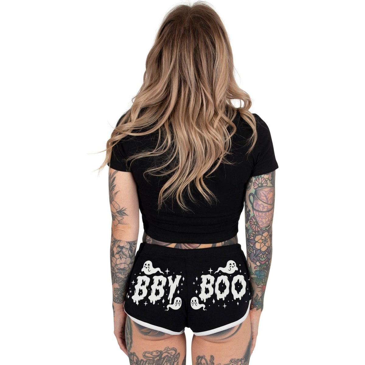 Too Fast | Baby Boo White Trim Short Shorts