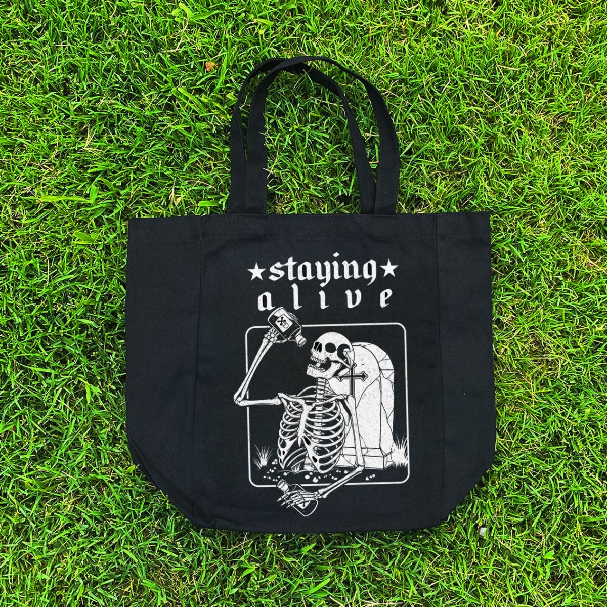 Too Fast | Barely Staying Alive Dead Skeleton Canvas Tote Bag
