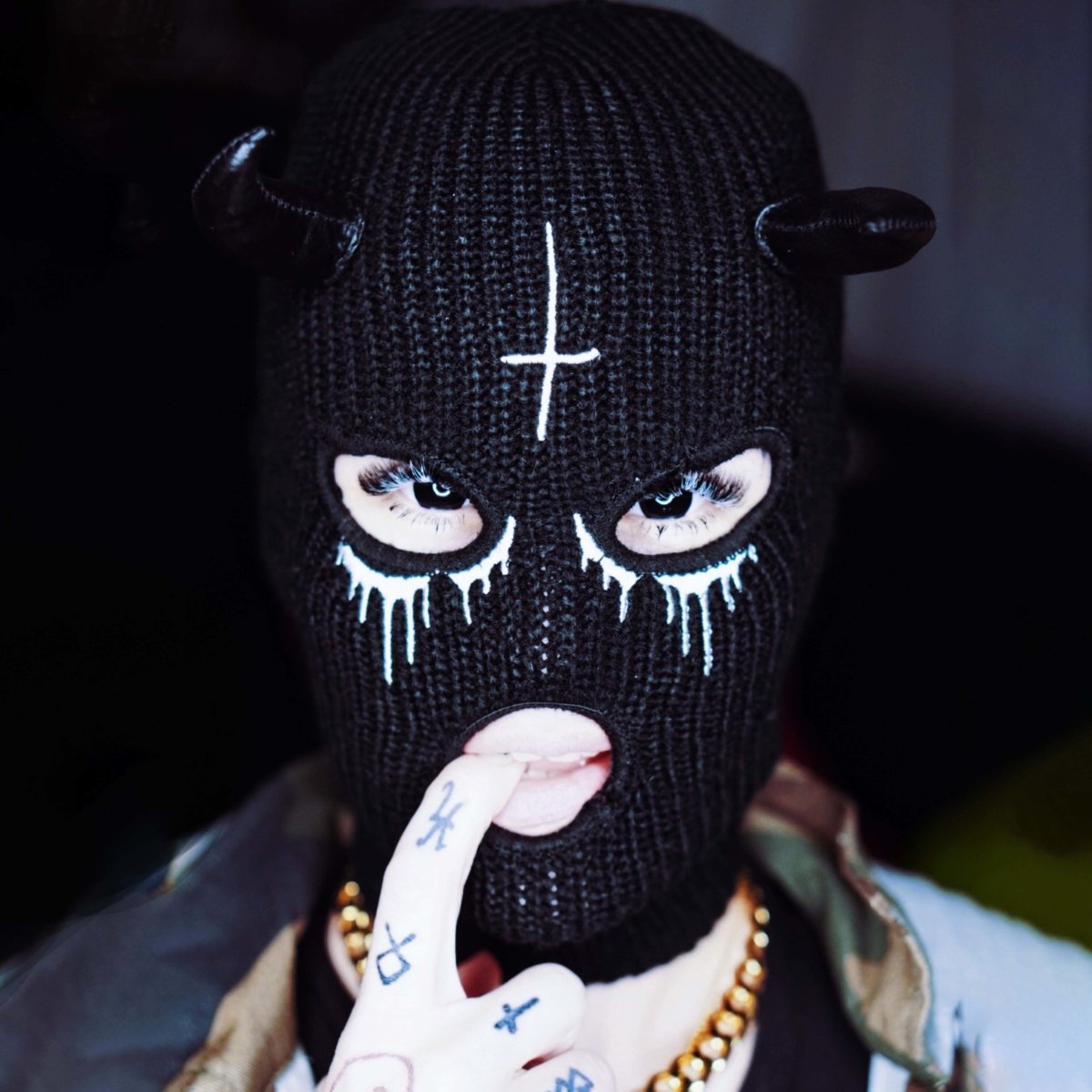 Too Fast | Bloody Hell Embroidered Balaclava Ski Mask