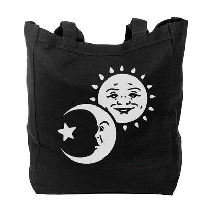 Too Fast | Celestial Sun and Moon Canvas Tote Bag