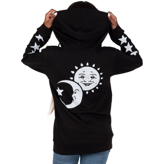 Too Fast | Celestial Sun and Moon Zip Up Hoodie Hooded Sweatshirt