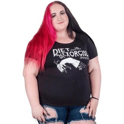 Too Fast | Diet & Exorcise Everyday Black Graphic T Shirt