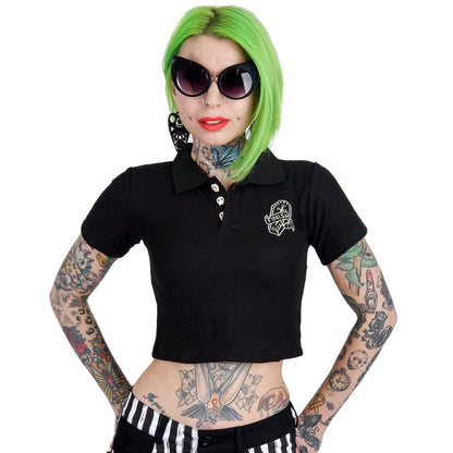 Too Fast | Finish Me Coffin Polo Crop Top