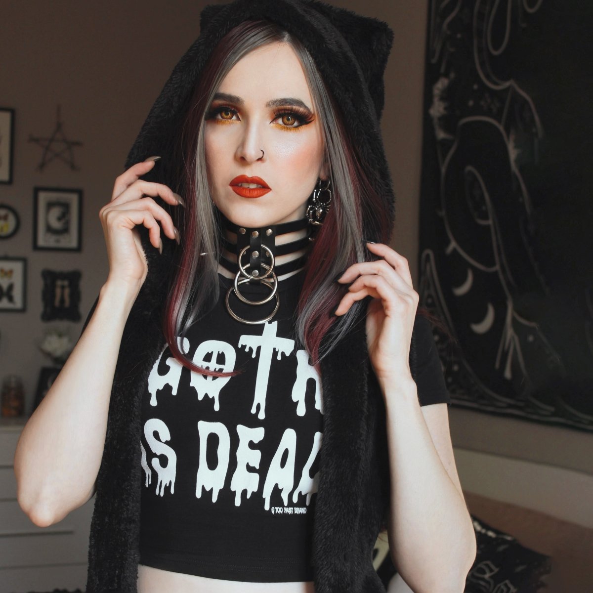 Too Fast | Goth Is Dead Cropped Baby Tee