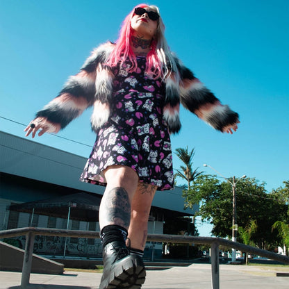 Too Fast | Kawaii Cat Fortune Cookie Skater Dress