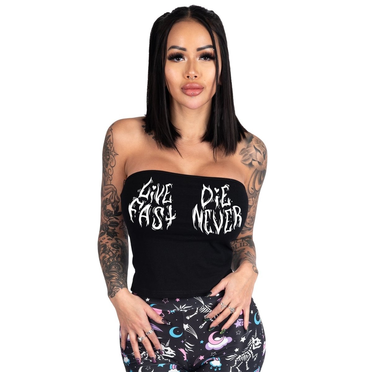 Too Fast | Live Fast Die Never Corset Tube Top