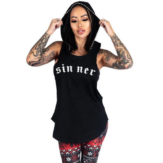 Too Fast | Occult Sinner Studded Hooded Tank