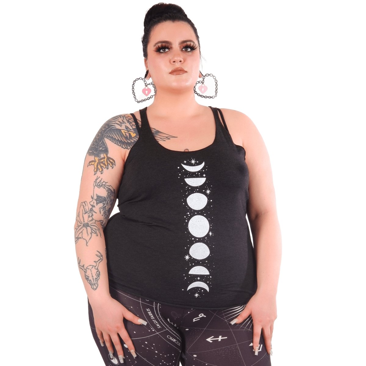 Too Fast | Phases Of The Moon and Stars Graphic Tank Racerback Tank