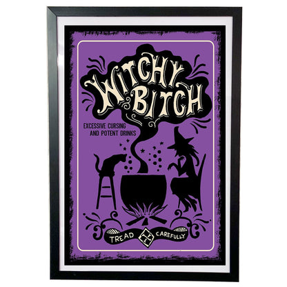 Too Fast | Poster Art Print | Witch Bitch Warning Sign Poster