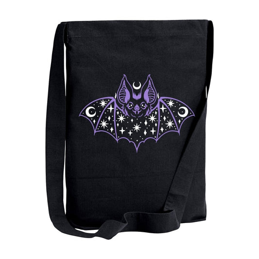 Too Fast | Purple Moon And Star Bat Crossbody Sling Tote Bag