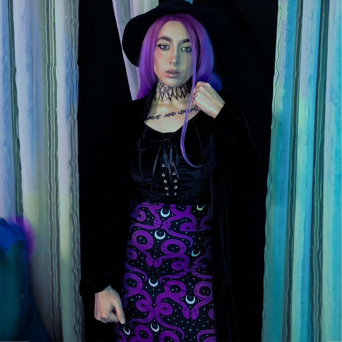 Too Fast | Purple Snake Moon Magick Maxi Skirt