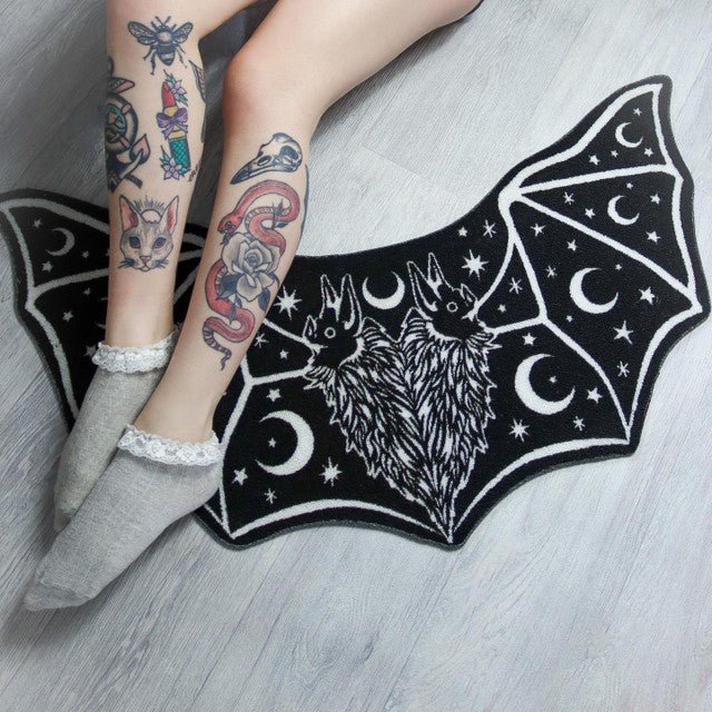 Too Fast | Two-Headed Occult Bat Shaped Rug