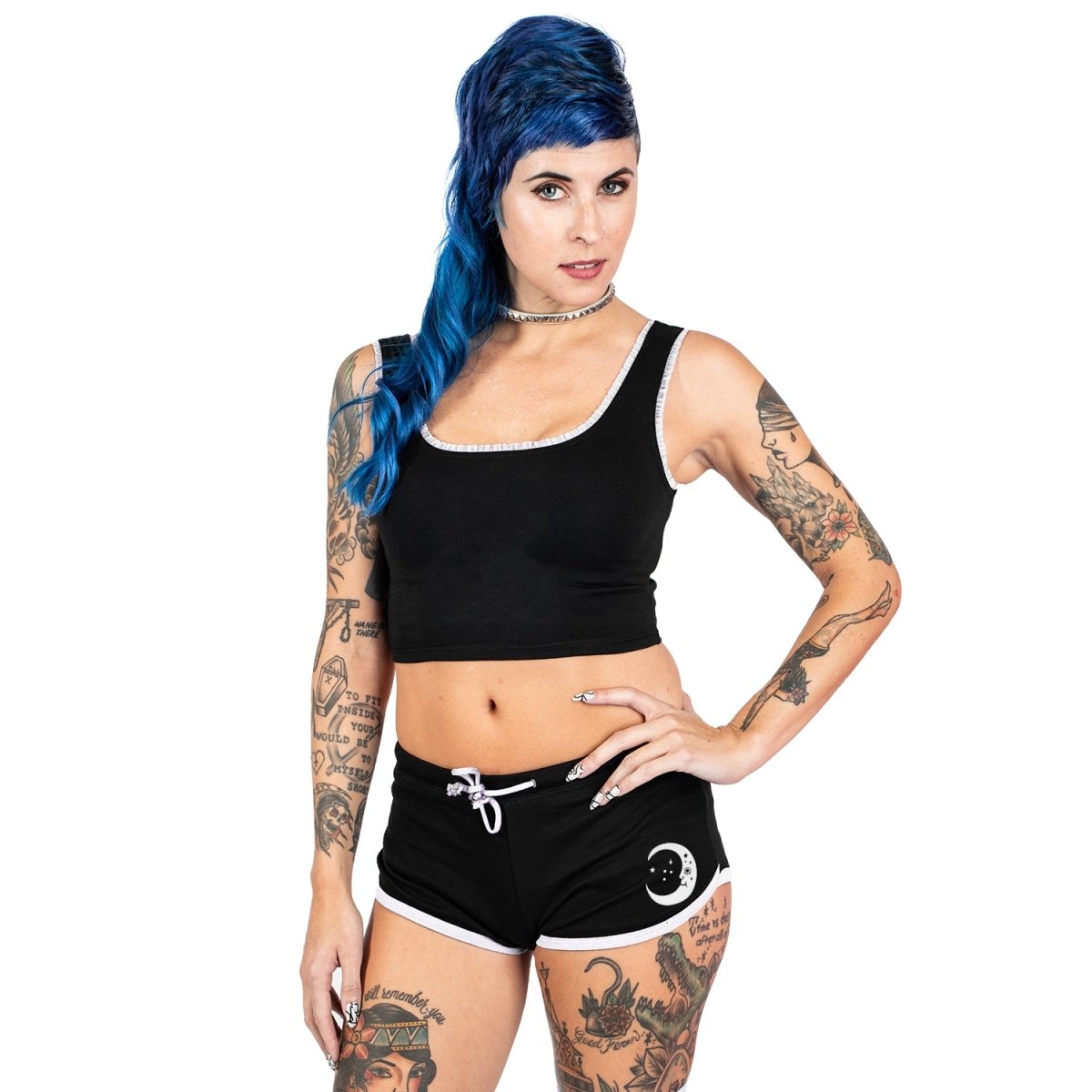 Too Fast | Witch And Devil Tarot White Trim Short Shorts
