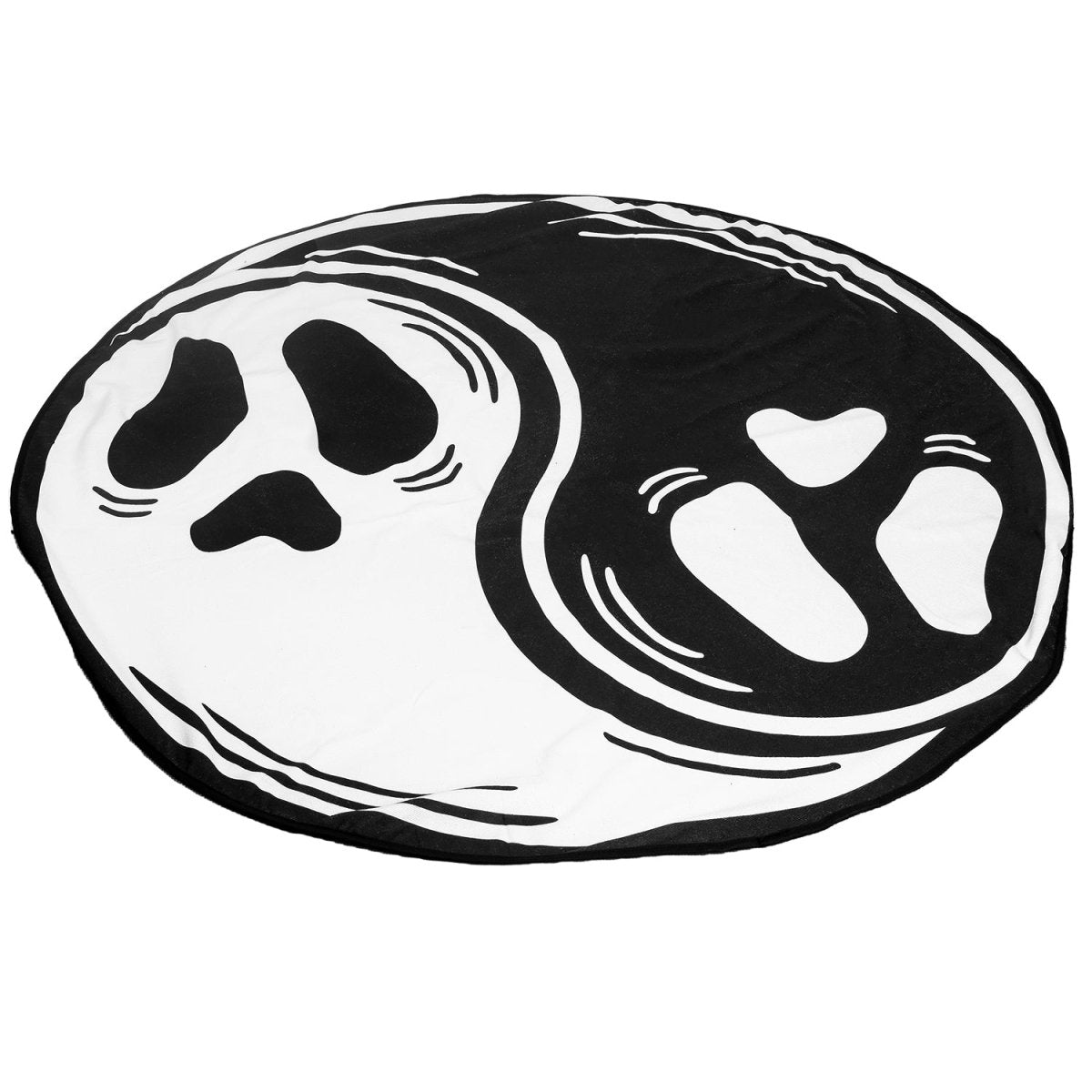 Too Fast | Yin Yang Ghost Round Shaped Beach Towel