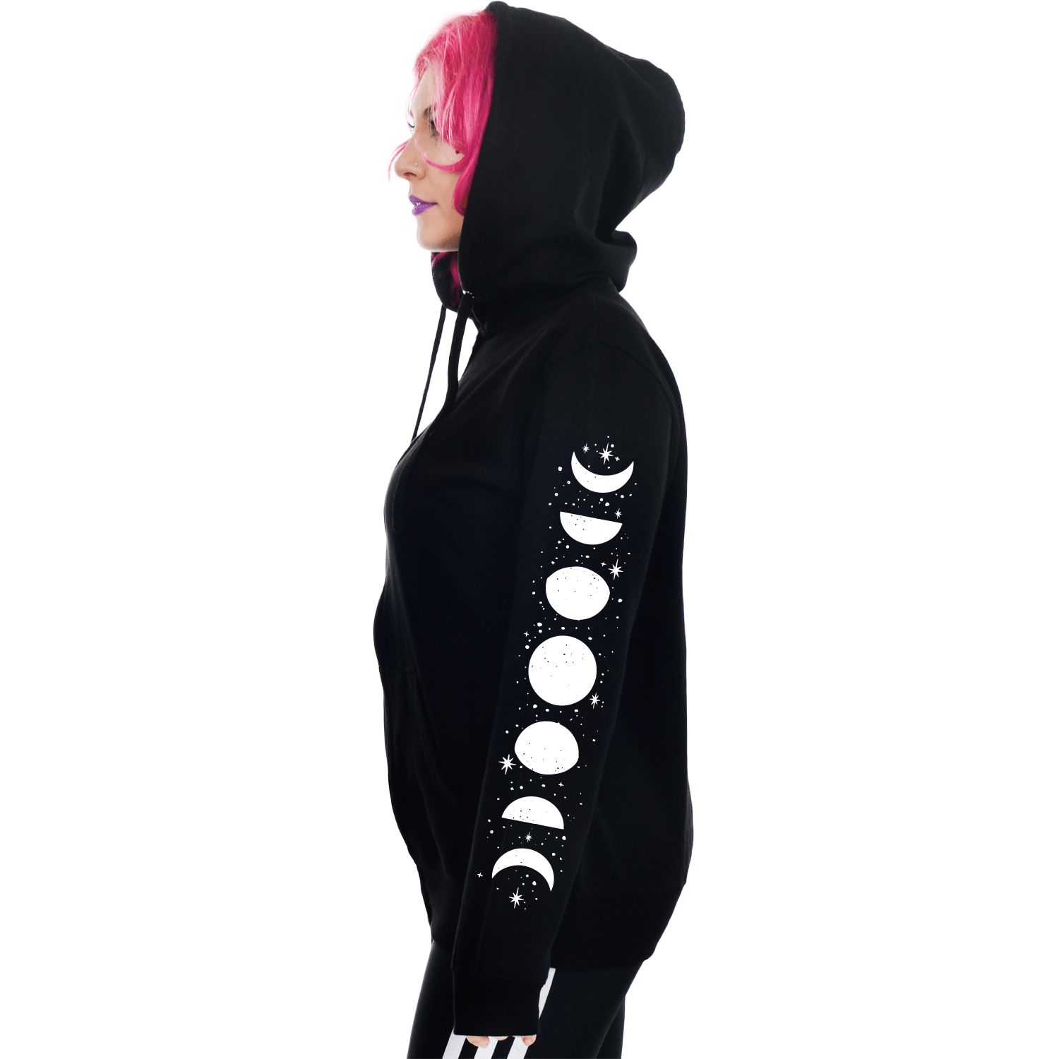 Too Fast | Zip Hoodie | Phases Of The Moon and Stars